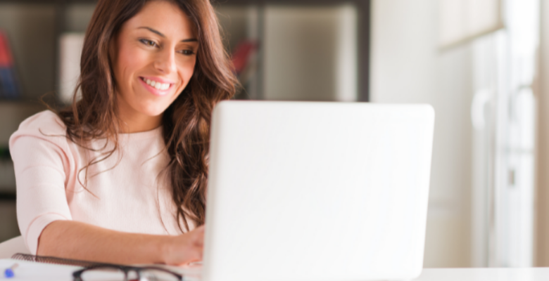 Girl typing on a computer