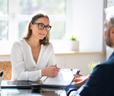 woman showing financial aid options