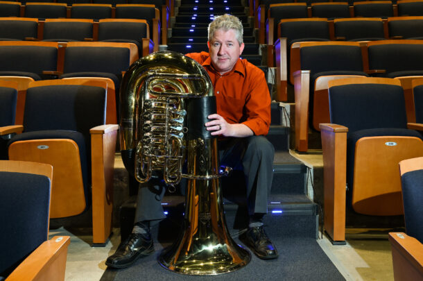 Kenyon Wilson, Tuesday, Jan. 4, 2022 in the Roland Hays theatre in the Fine Arts Center