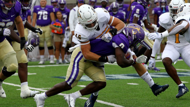 Linebacker Ty Boeck and the Chattanooga Mocs are the preseason favorites in the Southern Conference race. (Photo Courtesy of Dale Rutemeyer/GoMocs.com)