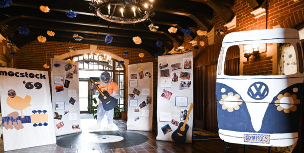 Founder's Hall, shown at a recent Homecoming Office Decorating Competition