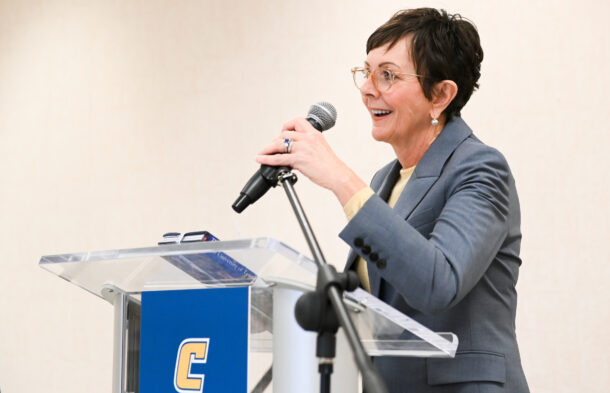 Kim White, vice chancellor of advancement and executive director of the UC Foundation