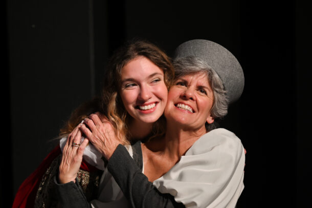 Maegan Whitlock, left, as Juliet and Bronwyn McEwen as The Nurse in the UTC Theatre Company's production of Romeo and Juliet.