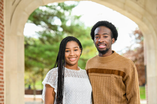 Sherreda Peggs, left, followed her older brother, Cinque, to UTC. “I encourage everyone to go to college with their big brother,” she said.
