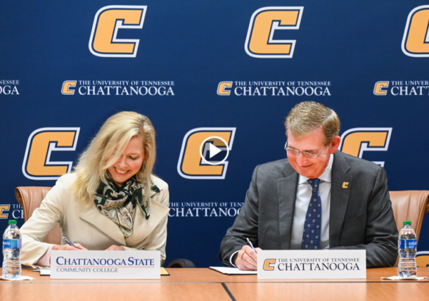 Chattanooga State President Rebecca Ashford and Chancellor Angle