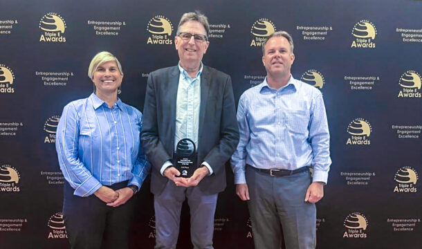 From left: Jennifer Skjellum, Dr. Thomas Lyons, Dr. Michael Jones