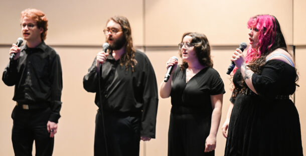 Chamber Singers rehearsal, Thursday, Apr. 6, 2023 in Roland Hayes Auditorium.