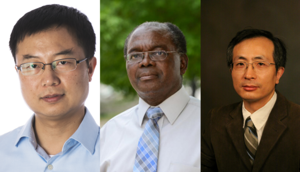 From left: Dr. Mengjun Xie, Dr. Joseph Kizza, Dr. Hong Qin