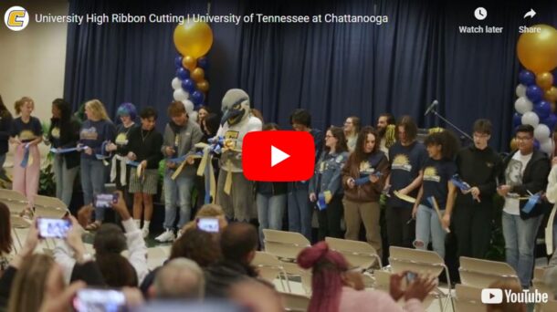 Students and their families attended the ribbon-cutting ceremony for University High on April 27.