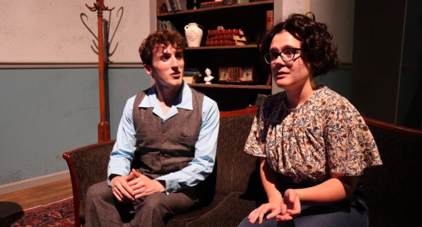Junior Gage Goza (as Charles Condomine) and sophomore Ellen Rich (as Ruth Condomine).