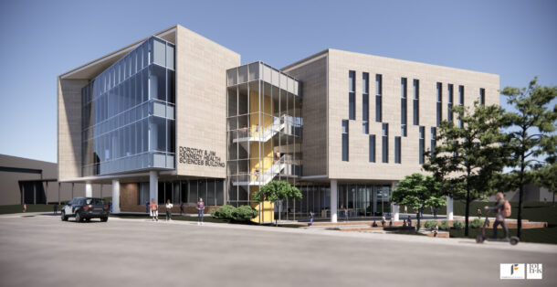 Conceptual rendering of the Dorothy and Jim Kennedy Health Sciences Building