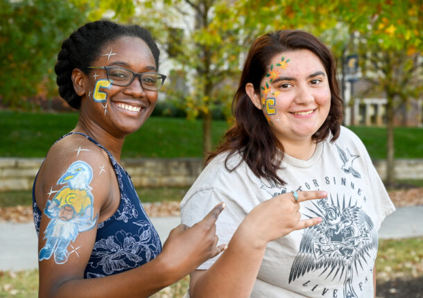 Ja'Toria Powell, left, and Olivia Miller attend the First Gen Week kickoff