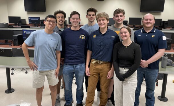 Rocket Mocs, from left: Joshua Tang, Isaiah Schmelzer, Sam Mossbeck, Jared Fiveash, Connor Mackey, Rett Stockman, Adrianne Glover and Canyon Blaylock.
