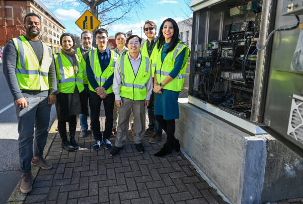Members of the UTC CUIP team include (from left) graduate students Yasir Hassan, Monireh Rahmati, Medhi Khaleghian and Giang Do, Director of Operations/Chief Engineer Austin Harris, graduate student Tuan Nguyen, Grant Writer/Administrator Jordan Gwarjanski and Dr. Mina Sartipi.