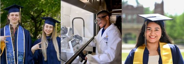 From left: Arsen Martyshchuk, Nina Klimenkova, Nehemiah Antoine, Jannat Saeed