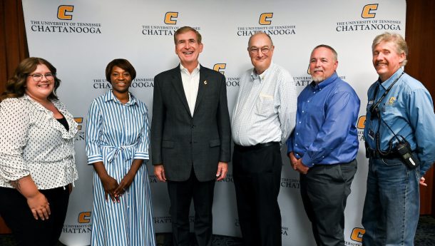 From left: Lauren Ouwerkerk, Francine King, Chancellor Angle, Jack Pitkin, Chris Turner and Joel Wands