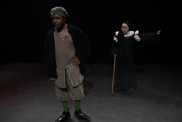 Freshman Prince Jackson, left, and senior Caton Taylor are two of the UTC students performing in Federico García Lorca’s “Blood Wedding.”