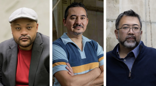 From left: Christian J. Collier (photo credit: Ian Riley), Tomás Q. Morín (photo credit: Jeff Fitlow) and Ira Sukrungruang (photo courtesy of buddhistboy.com) will be participating in the upcoming 2024 Meacham Writers’ Workshop.