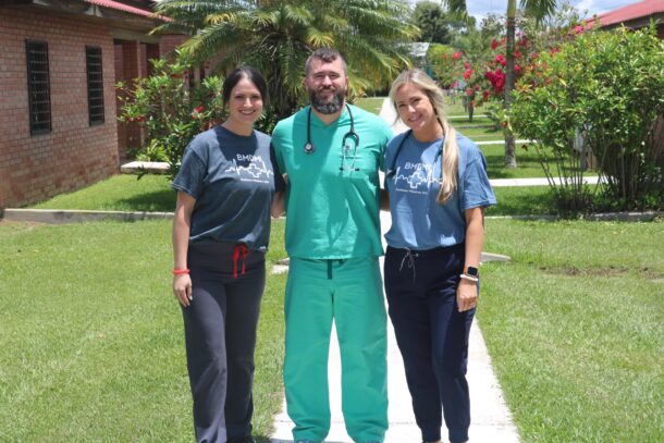 DNP Nurse Anesthesia students Lauren Evans (left), Andrew Hester and Bethany Earhart traveled to Honduras as part of a mission trip to help patients in need.
