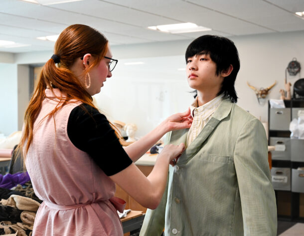 Taylor Busch (left) helps design costumes for the UTC Theatre Co. musical “Bright Star.” 