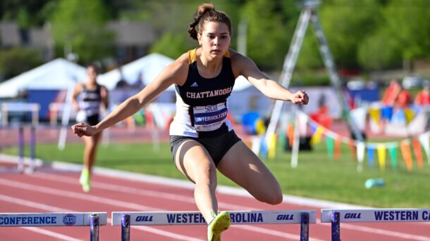 Sarah Unterholzner recently claimed the women's 400-meter hurdles title at the Lee Invitational (photo credit: SoConSports.com)