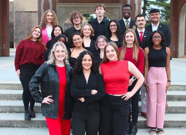 Front row from left: Vice President Bridgette Greene, Student Body President Beeta Baghaevaji and Treasurer Ivy Whitten. 