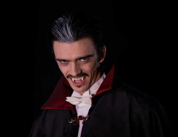 Dracula is played by sophomore theatre minor Liam Phillips. 
