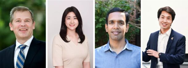 UC Foundation Professors (from left) Derron Bishop, Hyeyoon Jung, Jejal Bathi, Tian Li
