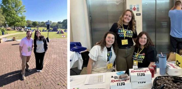 UTC Innovations in Honors students Abbey Marak (left photo) and Hattie Martinek (white shirt in right photo) both participated in programs with the Chattanooga Autism Center this summer.