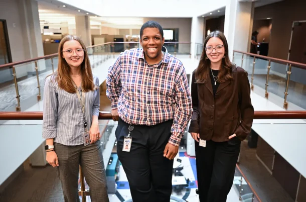 UTC students Gracie Crooks, Mychael Allen-Fennessee and Ainsley Henderson are participating in the EPB Strategic Research Fellowship. 