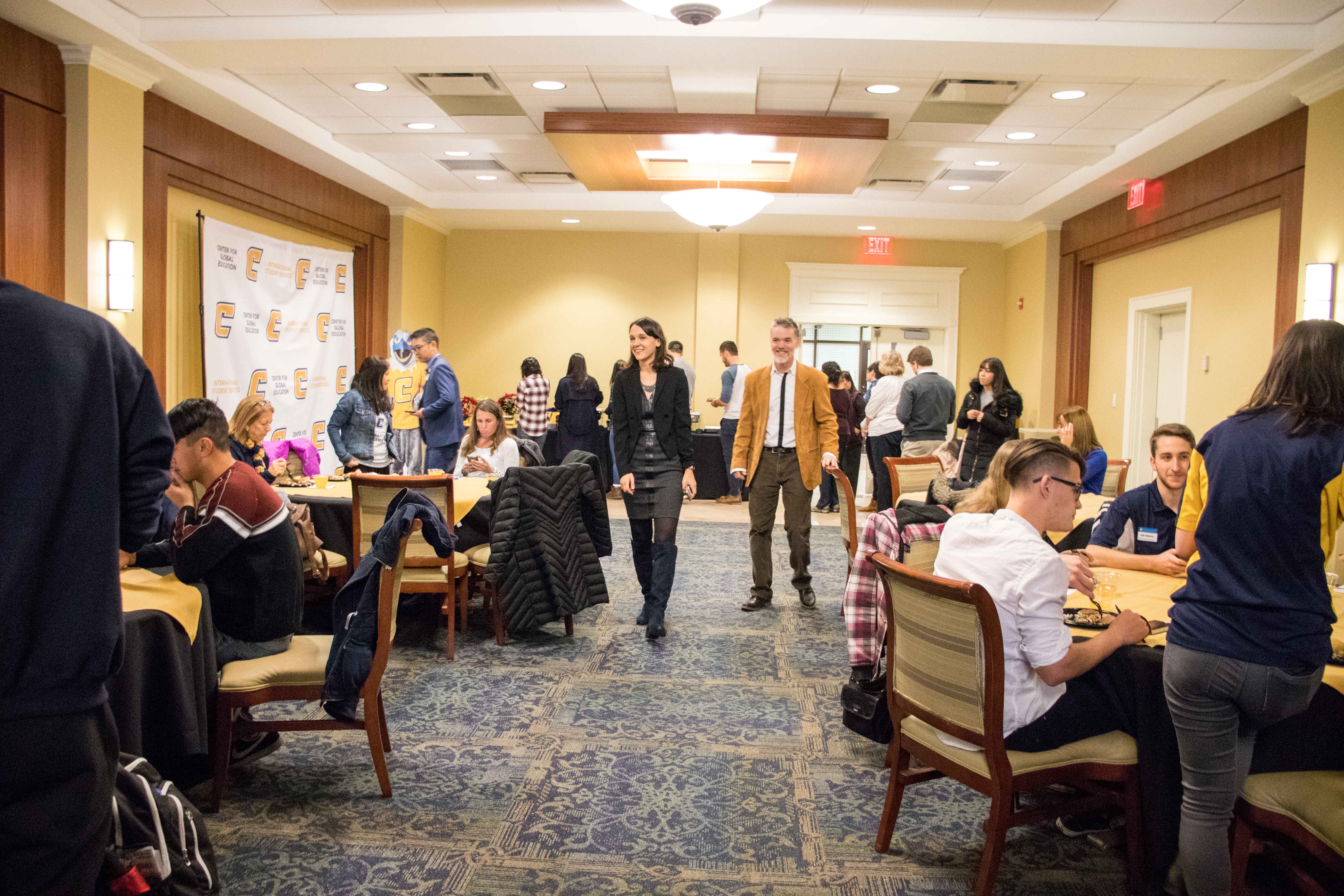 Students and faculty enjoy food and company