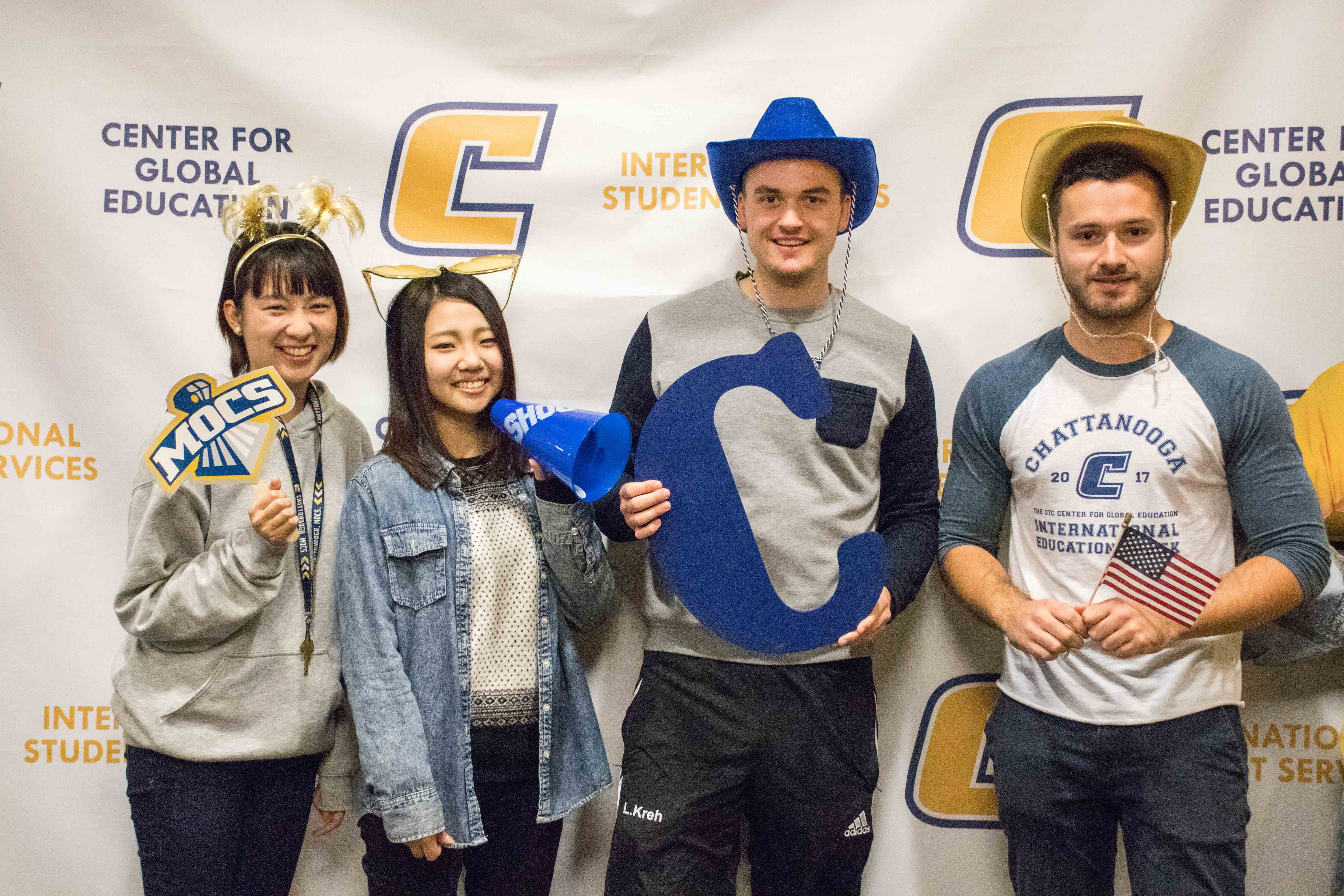 Students pose and smile for a group photo!
