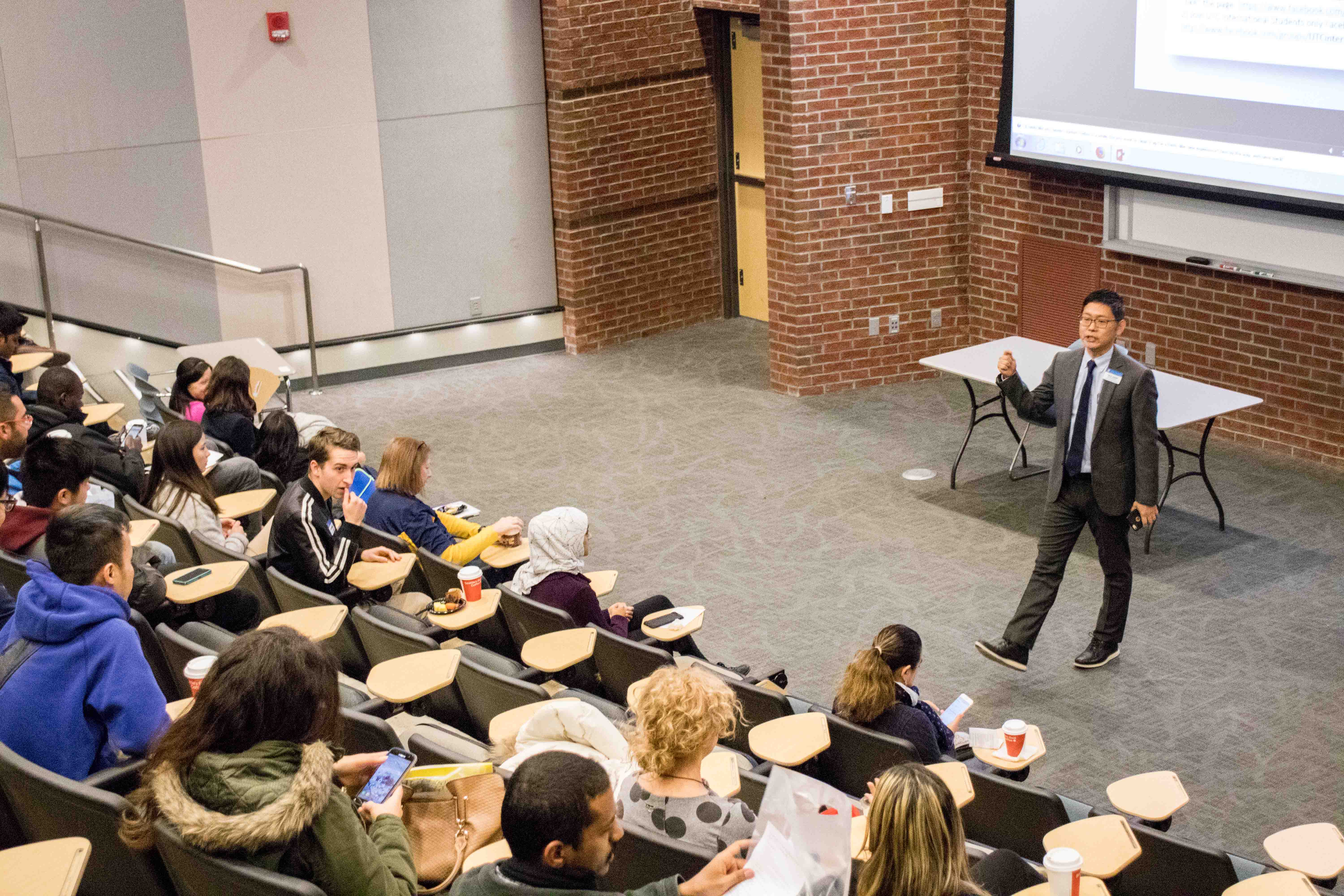 New International Orientation begins with Takeo Suzuki’s presentation.