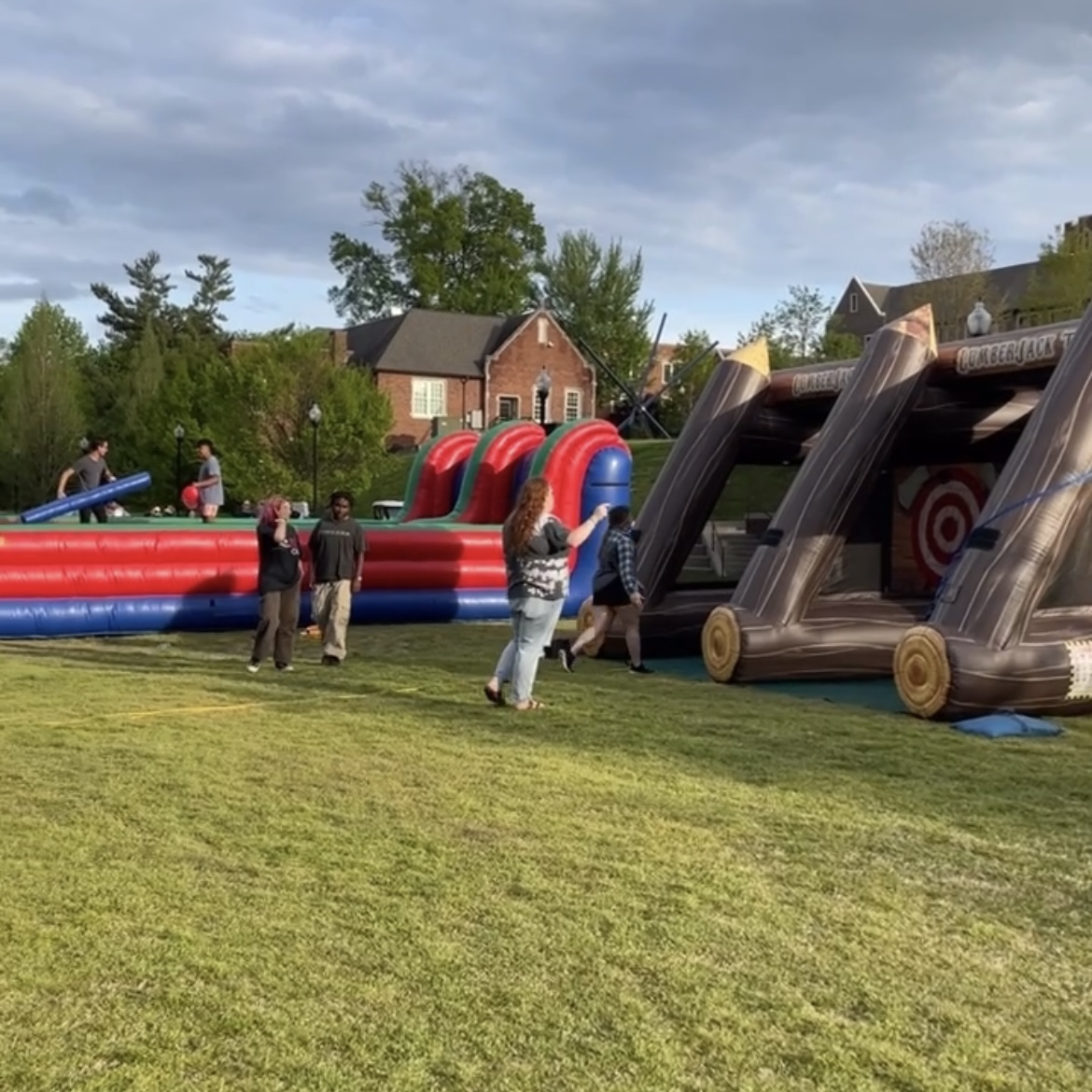 students relaxing at the spring fling