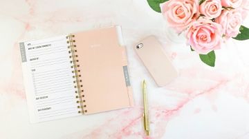 rose gold planner