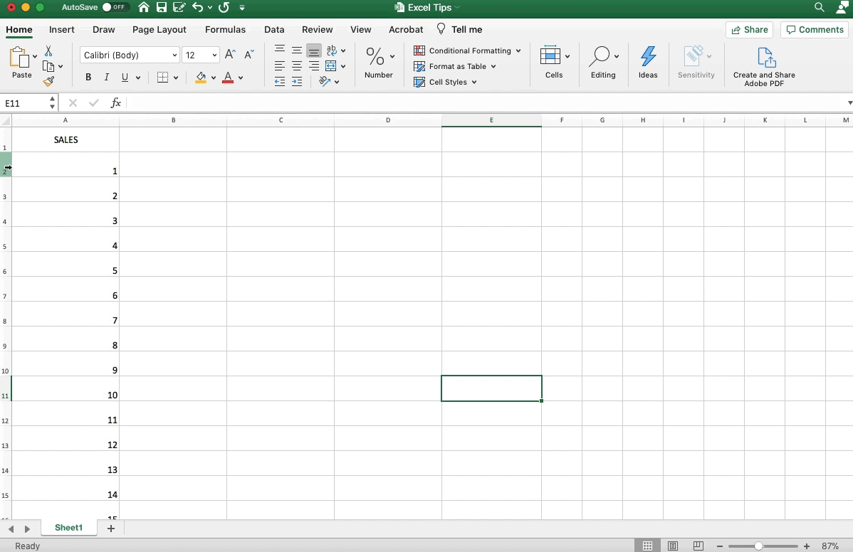 freeze top row excel