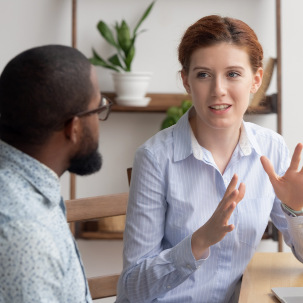 Boss and Employee Speaking