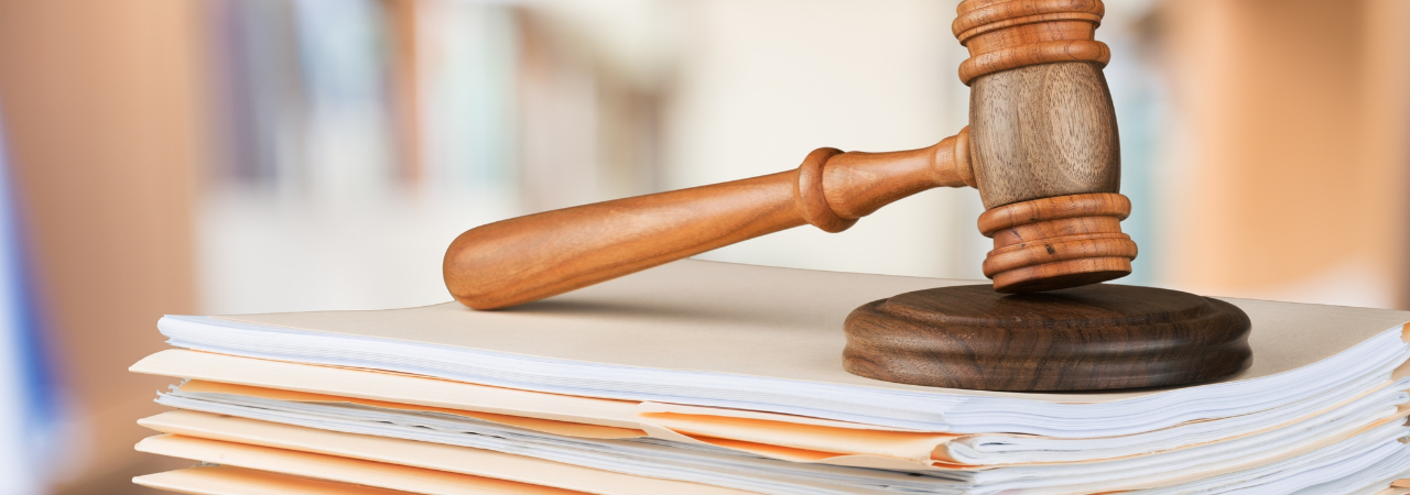 gavel on top of paperwork