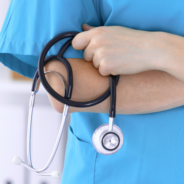 nurse holding stethoscope