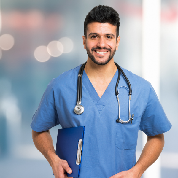 male nurse smiling