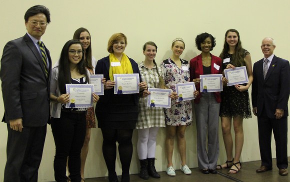 Inaugural Volkswagen Scholars with Dean Pack and Provost Jerald Ainsworth