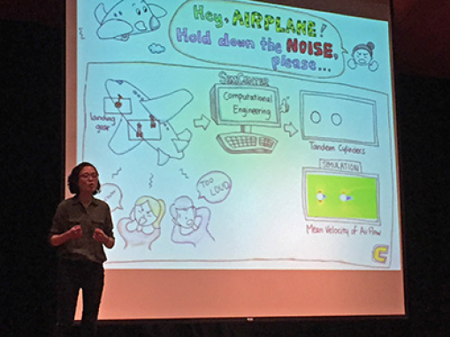 Jhiin Joo presenting 3 Minute Thesis