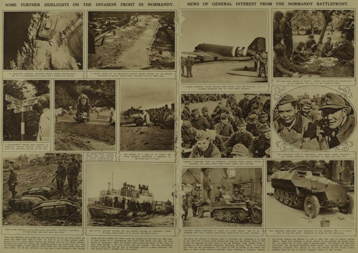 images from Normandy at the end of WWII