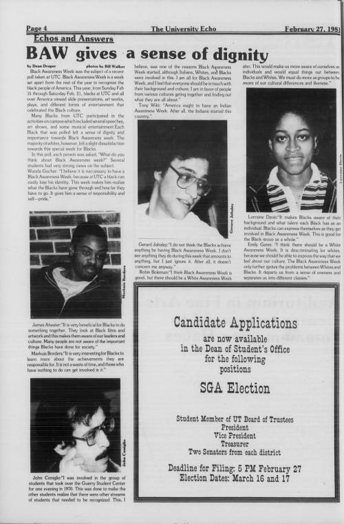 University echo, vol. LXXX, no. 22, Page 4