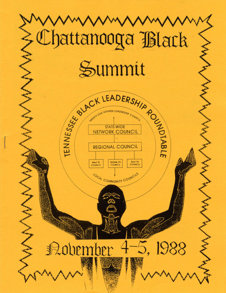 Front cover of the Tennessee Black Leadership Roundtable's 1988 Chattanooga Black Summit pamphlet.