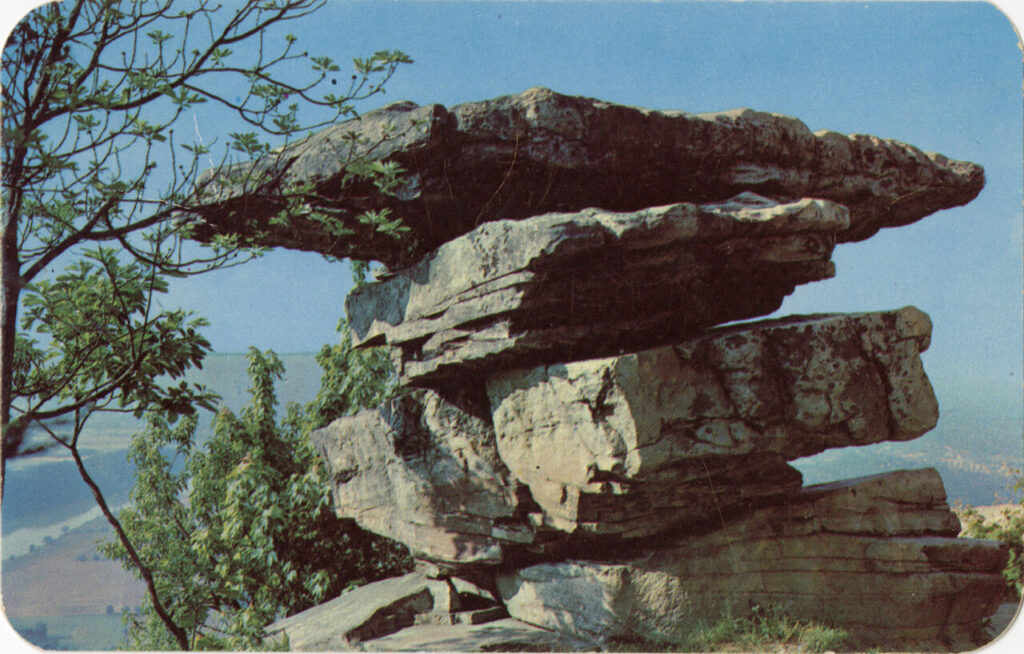 Photograph of Umbrella Rock, a rock feature on Lookout Mountain, Tennessee.
