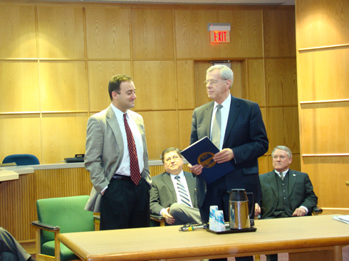 Shulman pictured with Mayor Littlefield