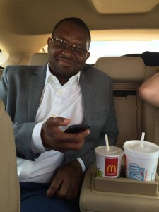 Anthony Williams with Cell Phone and Snack