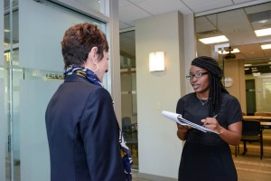 Kim White of River City Company and UTC student Kayla Miller