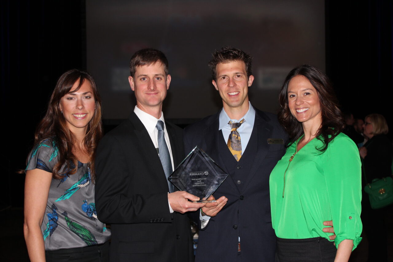 Drs. Dan Dotson and Kevin Kostka receiving 2015 Small Business Award